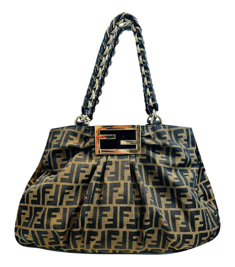 Fendi Zucca 'FF' Monogram Canvas Mia Agenello Bag