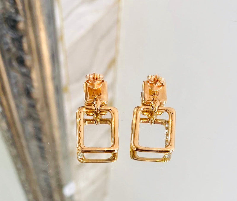 18k Rose Gold & Diamond Earrings