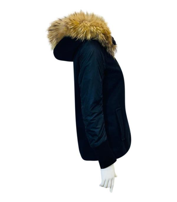 Marni Raccoon Trimmed Wool & Shearling Coat/Jacket. Size 38IT