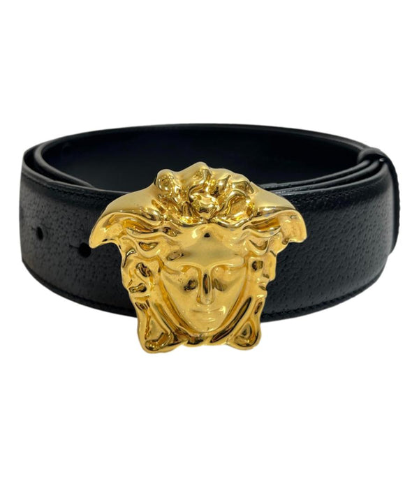 Versace La Medusa Greco Leather Belt