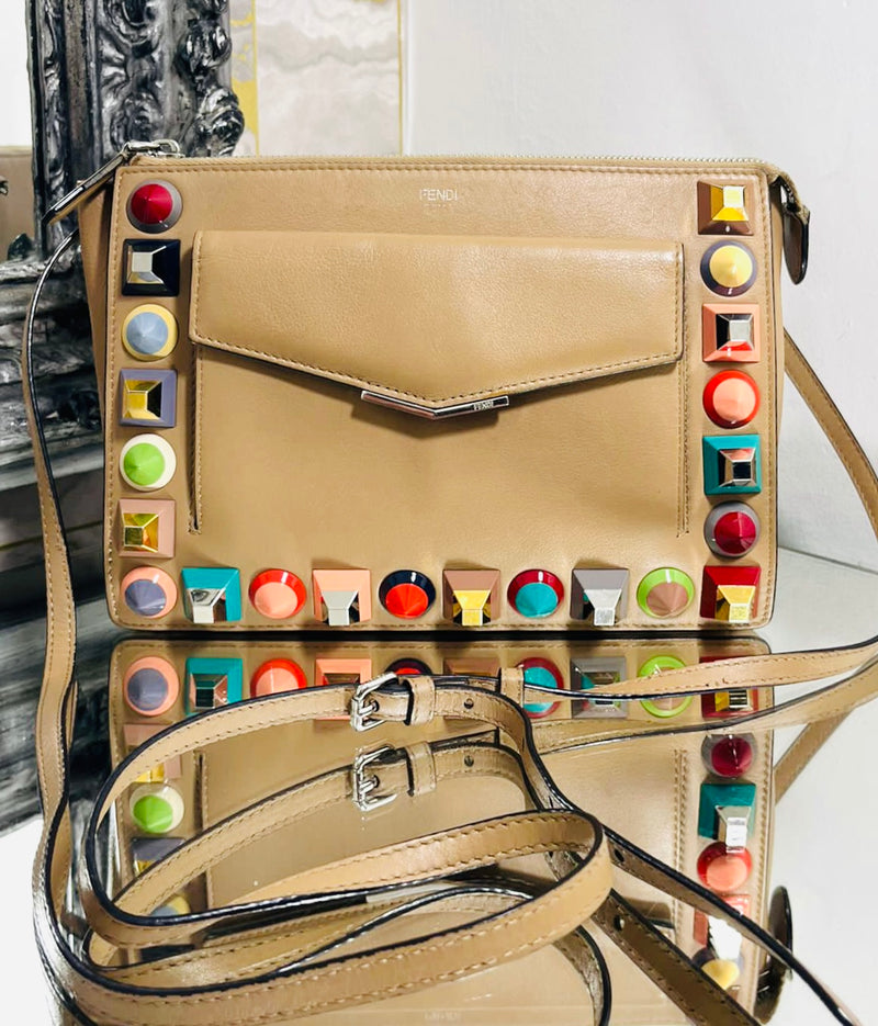 Fendi Rainbow Stud Leather Crossbody Bag