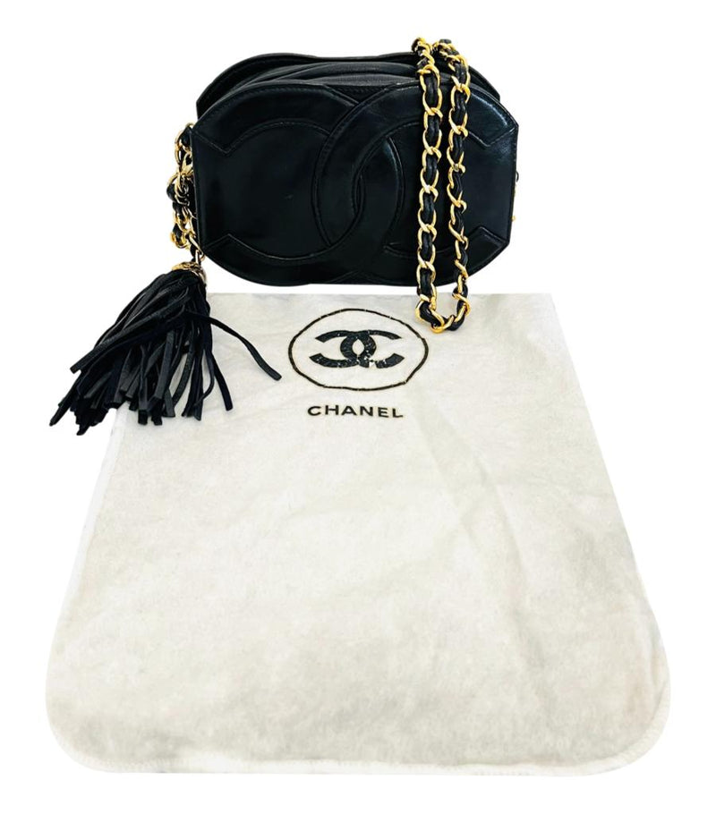 Chanel Vintage 'CC' Caviar Leather Mini Camera Bag