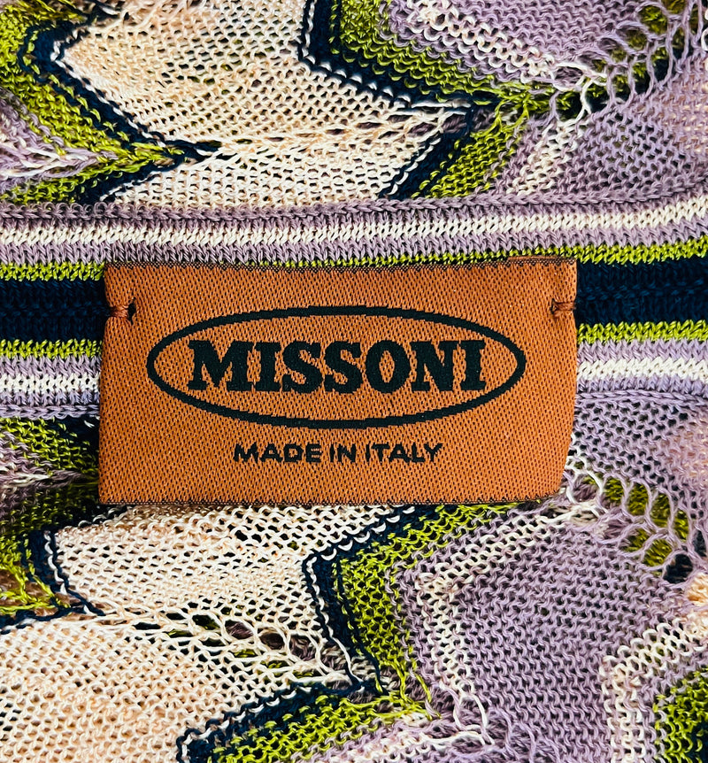 Missoni Chevron Pattern Knitted Cotton Top. Size 40IT