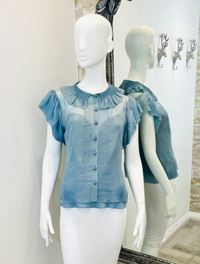 Ralph Lauren Ruffled Silk Top. Size 8US