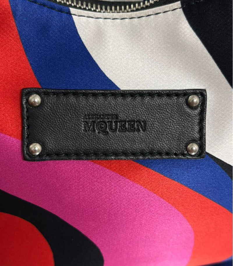 Alexander McQueen De Manta Satin Clutch Bag