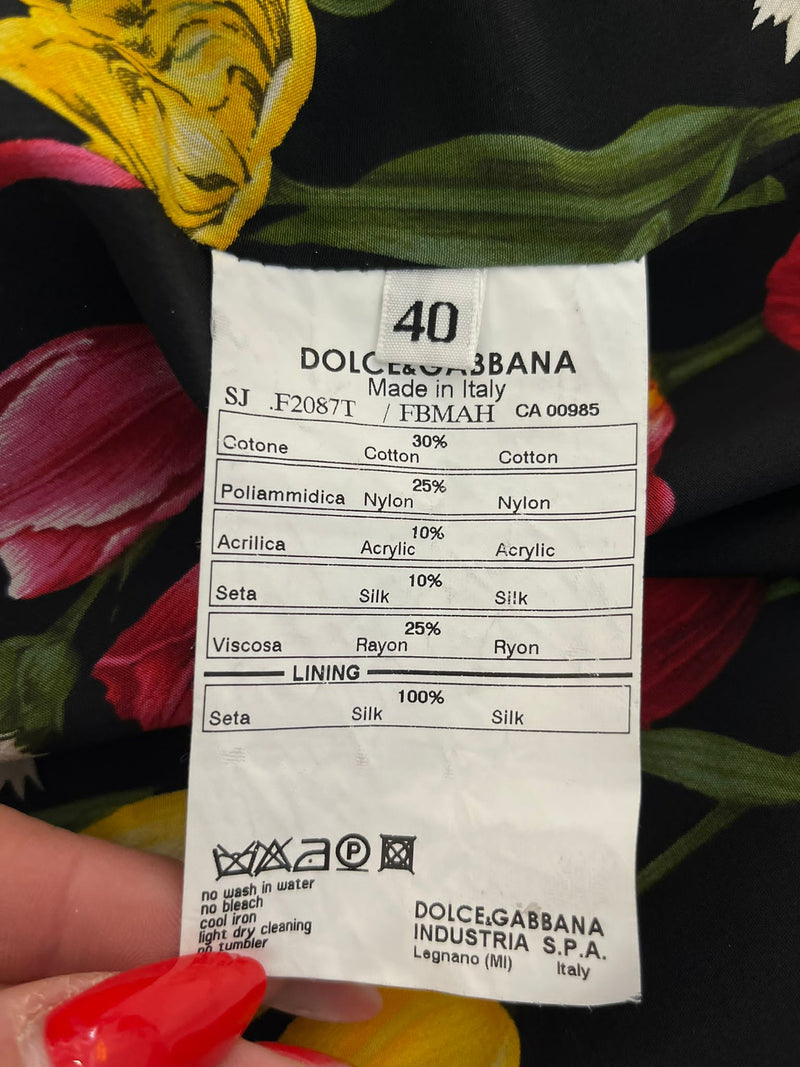 Dolce & Gabbana Tweed Logo Jacket. Size 40IT