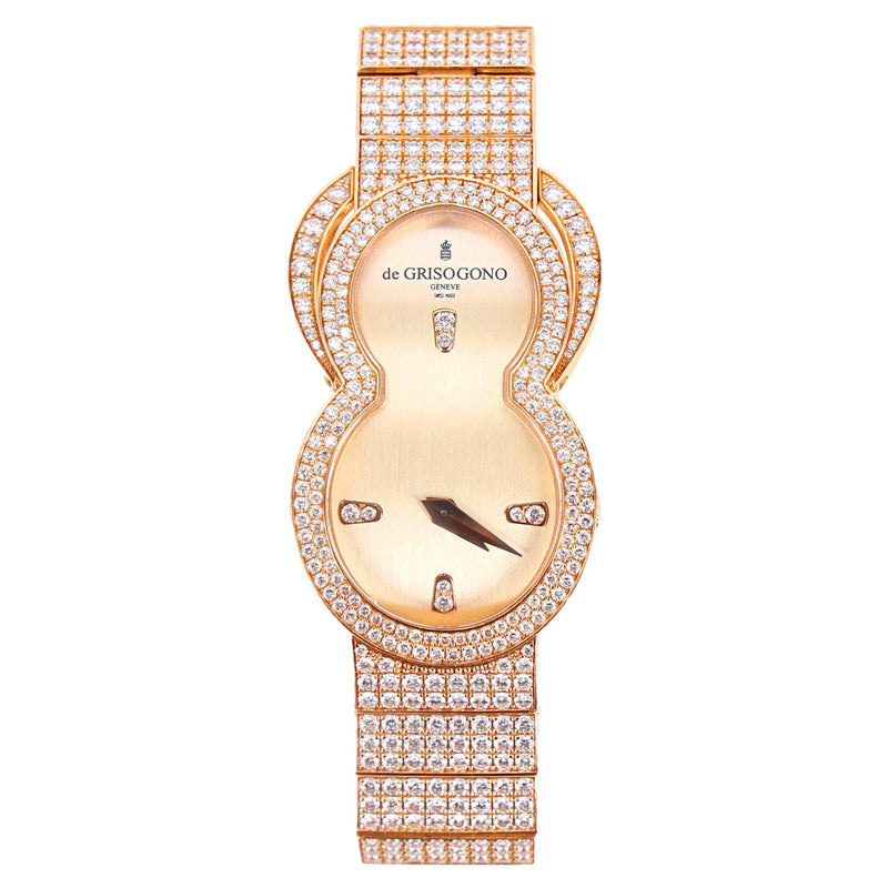 De Grisogono 'Be Eight' 18k Rose Gold & Diamond Watch