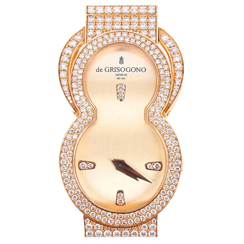 De Grisogono 'Be Eight' 18k Rose Gold & Diamond Watch