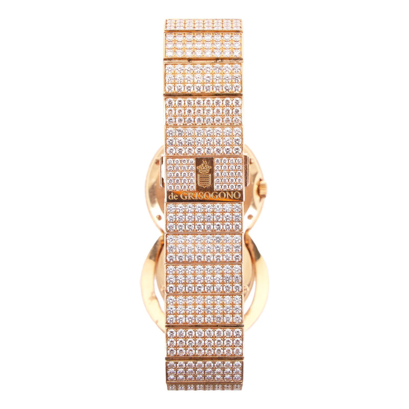 De Grisogono 'Be Eight' 18k Rose Gold & Diamond Watch