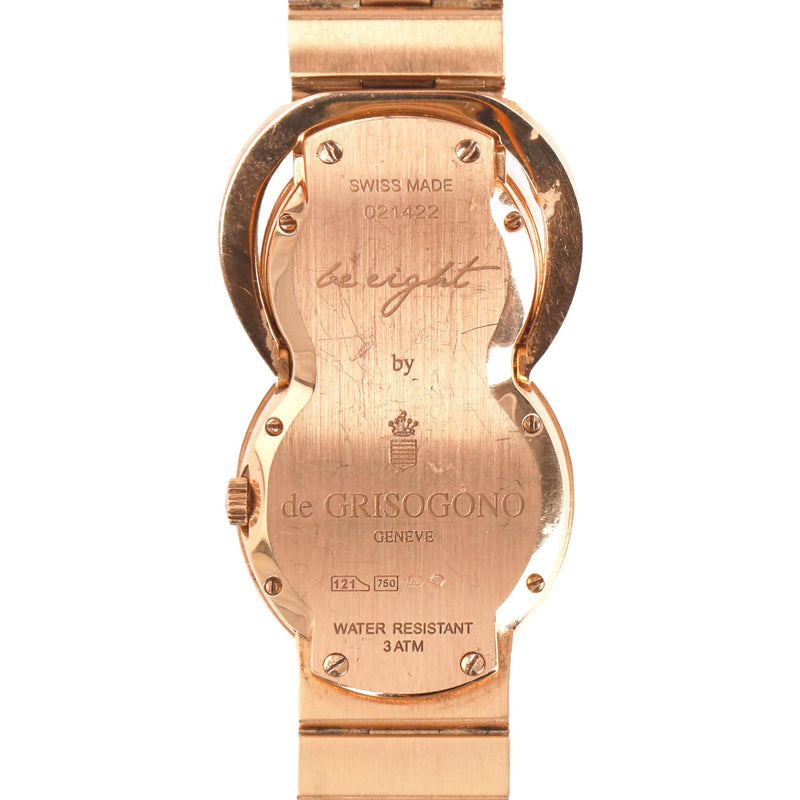 De Grisogono 'Be Eight' 18k Rose Gold & Diamond Watch