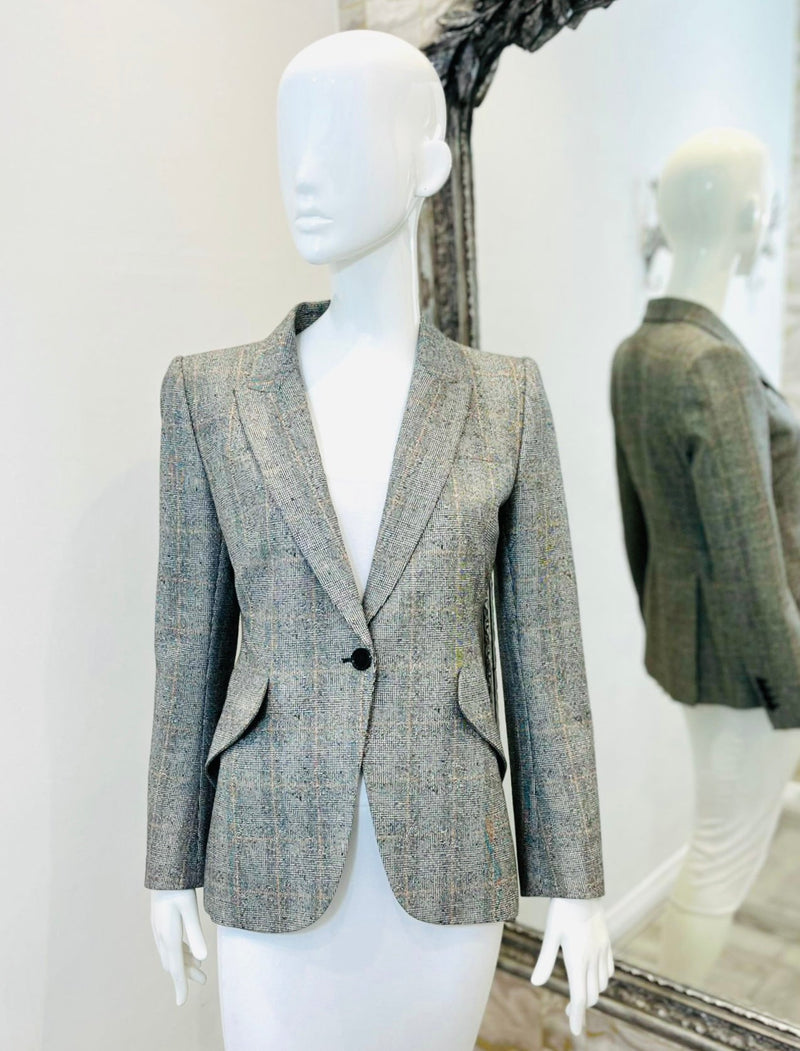 Alexander McQueen Virgin Wool Plaid Jacket. Size 42IT