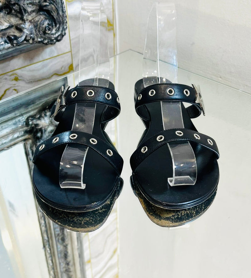 Giuseppe Zanotti Kalamity Star Embellished Leather Sandals. Size 37