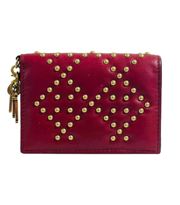 Dior Studded Leather Charm Wallet