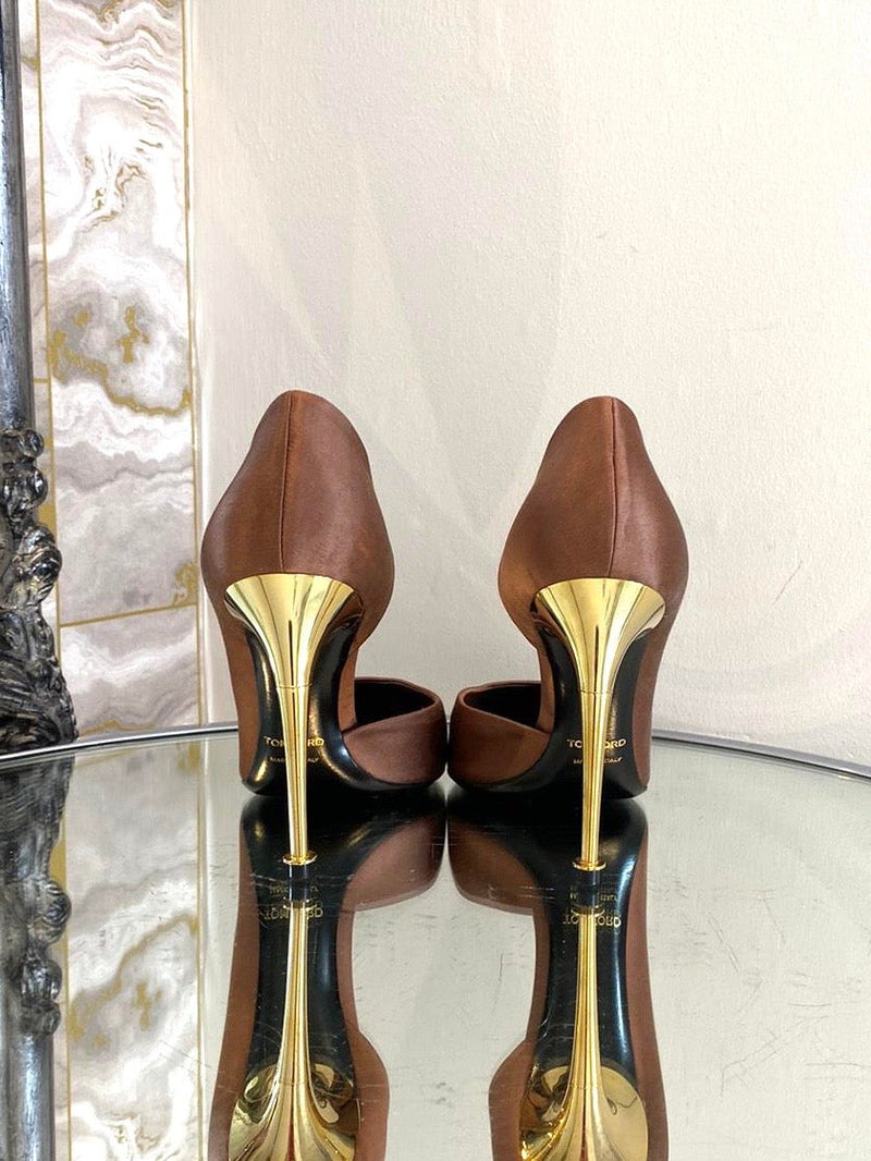 Tom Ford D'Orsay Satin Heels. Size 36