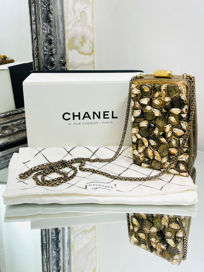 Chanel Ltd Edition Kiss Me Lock Leather & Crystal Bag