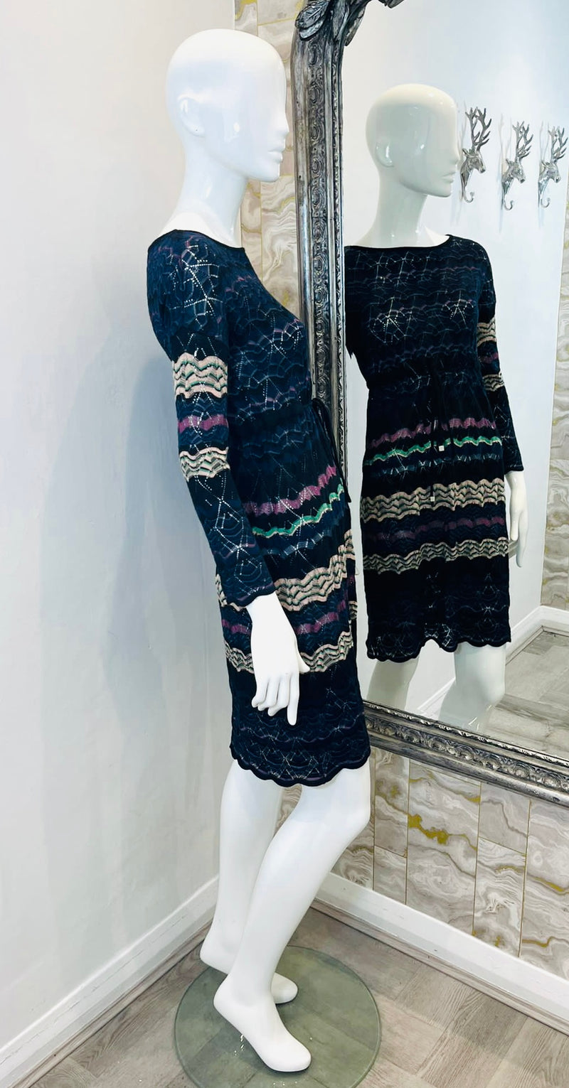 Missoni Crochet Knit Striped Dress. Size 40IT