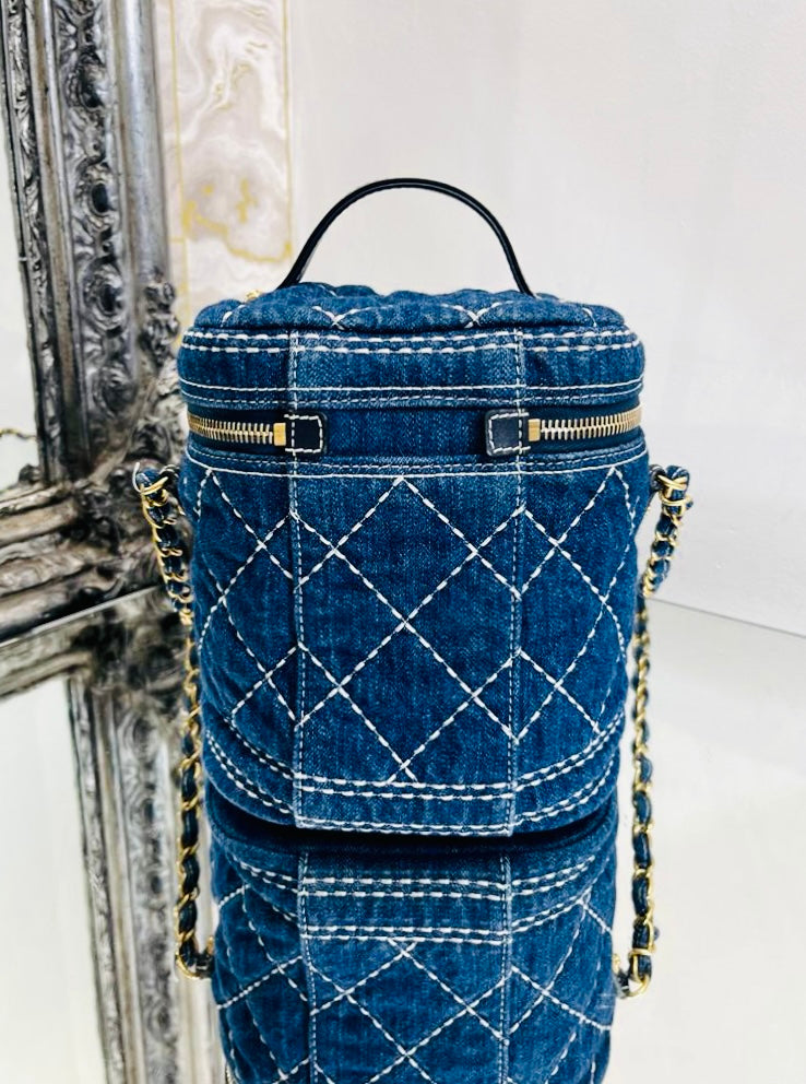 Chanel Quilted Denim Vanity Bag
