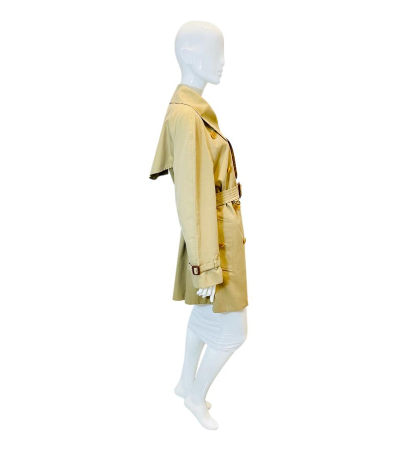 Burberry Mid Length Cotton Trench Coat. Size 14UK