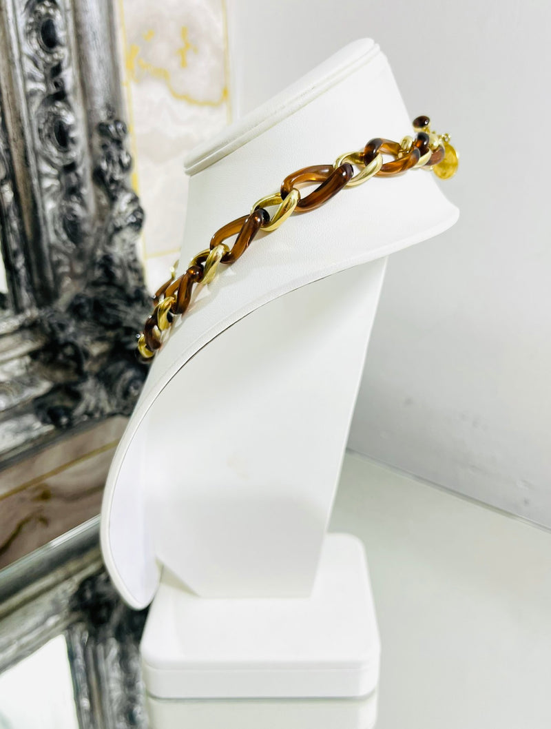 Angelique De Paris Resin & 18K Gold Plated Sterling Silver Link Necklace