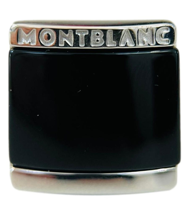 Montblanc Sterling Silver & Onyx Cufflinks
