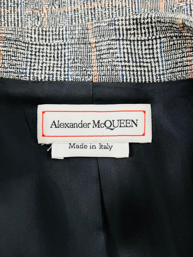 Alexander McQueen Virgin Wool Plaid Jacket. Size 42IT