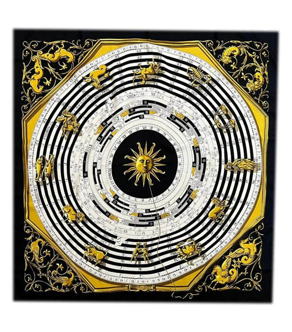 Hermes Vintage Dies Et Hore Franccoise Facocnet Silk Scarf