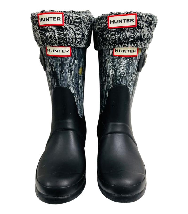 Hunter Original Short Marble Wellington Boots & Socks. Size 37