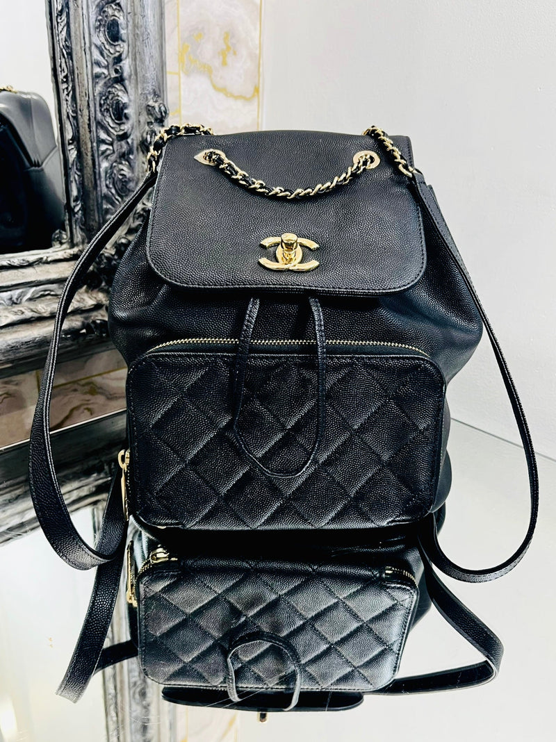 Chanel Affinity Caviar  & Diamond Stitch Leather Backpack