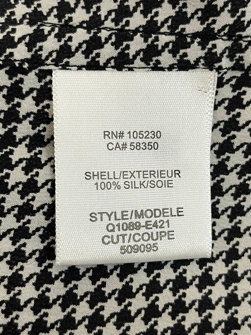 Equipment Houndstooth Silk Shirt. Size XS