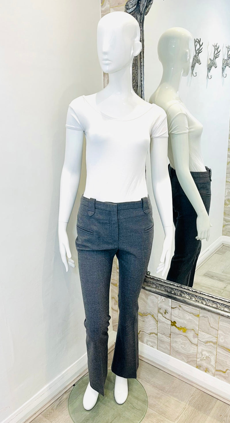 Altuzarra Cropped Flared Wool Trousers. Size 38IT