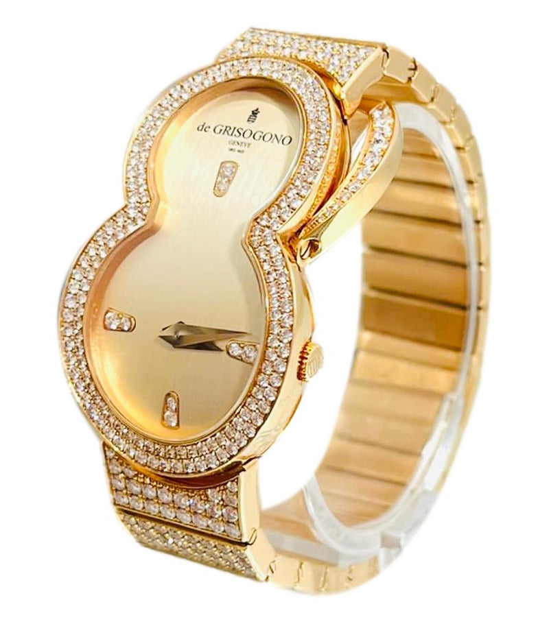 De Grisogono 'Be Eight' 18k Rose Gold & Diamond Watch