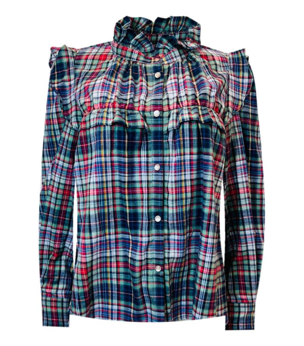 Isabel Marant Etoile Cotton Checked Shirt. Size 36FR