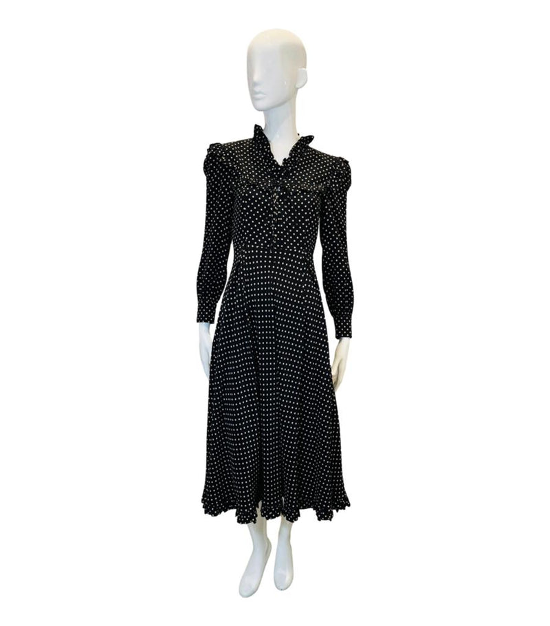 Alessandra Rich Silk Polka-Dot Dress. Size 42IT