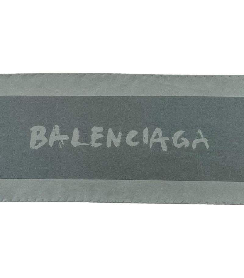 Balenciaga Skinny Logo Silk Scarf