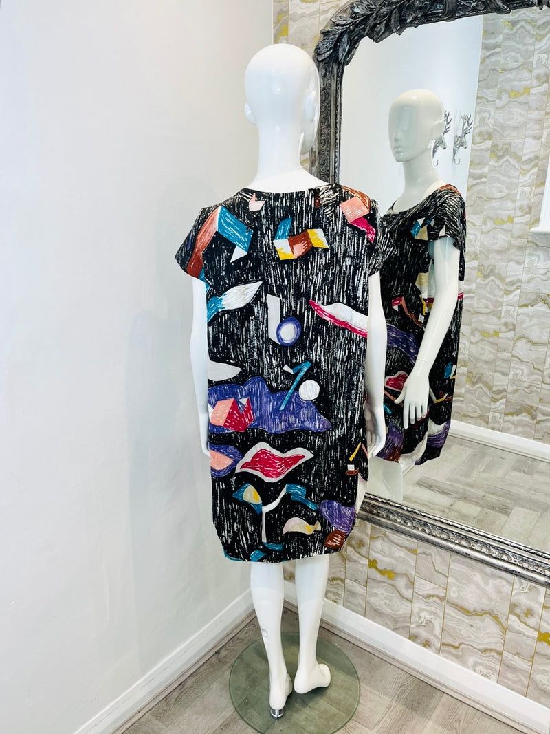 Chloe Silk Abstract Print Dress. Size 42IT