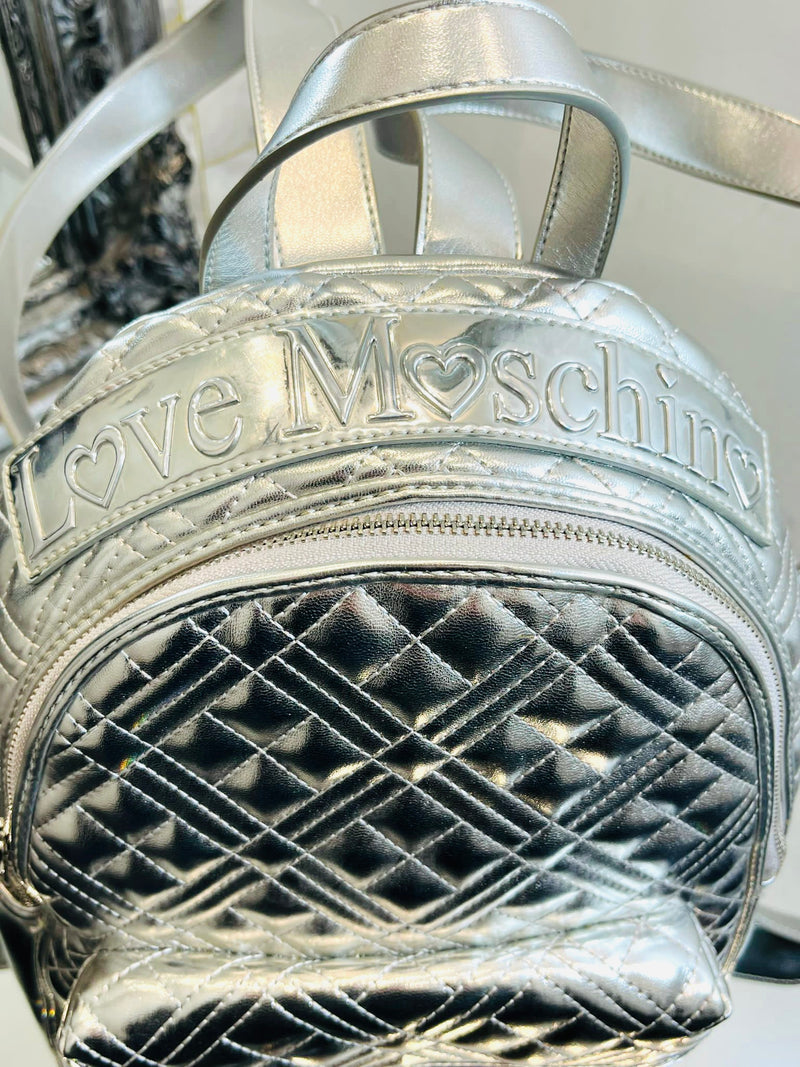 Love Moschino Metallic Logo Backpack