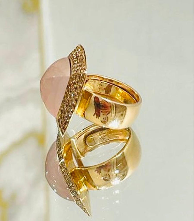 Valente 18k Rose Gold Icy Jadeite & Diamond Ring