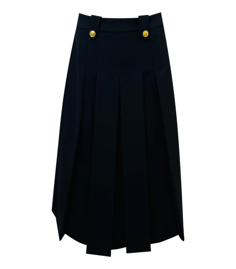 Mulberry Virgin Wool Blend Pleated Skirt. Size 38FR