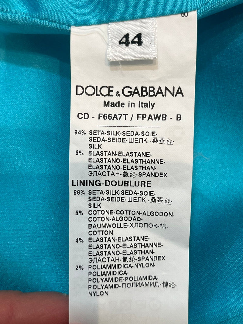 Dolce & Gabbana Silk Cat Print Dress. Size 44IT