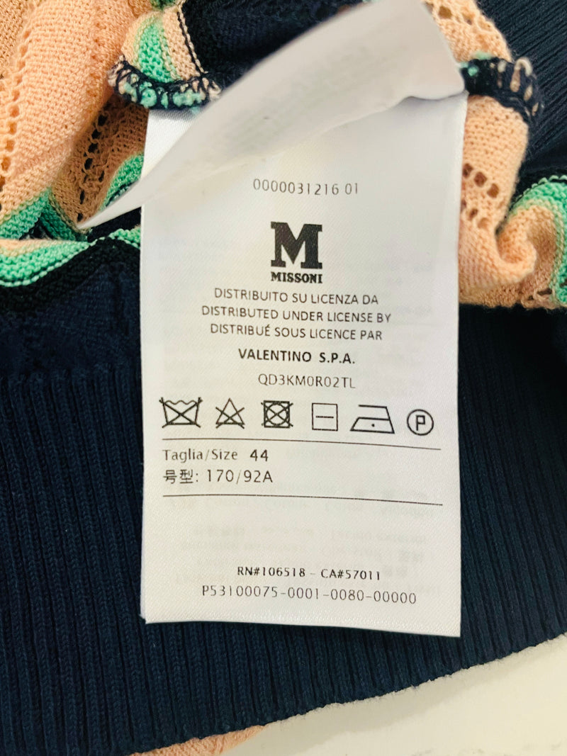 Missoni Chevron Pattern Cotton Knit Vest. Size 44IT
