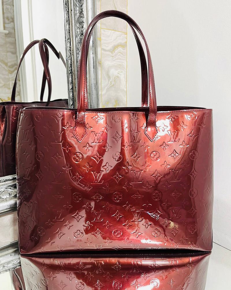 LOUIS VUITTON Monogram Vernis Wilshire MM Tote Bag