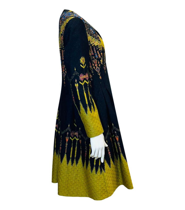 Etro Aztec Detailed Silk Blend Jacquard Dress. Size 44IT