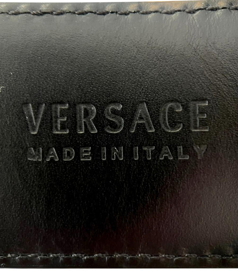 Versace La Medusa Greco Leather Belt