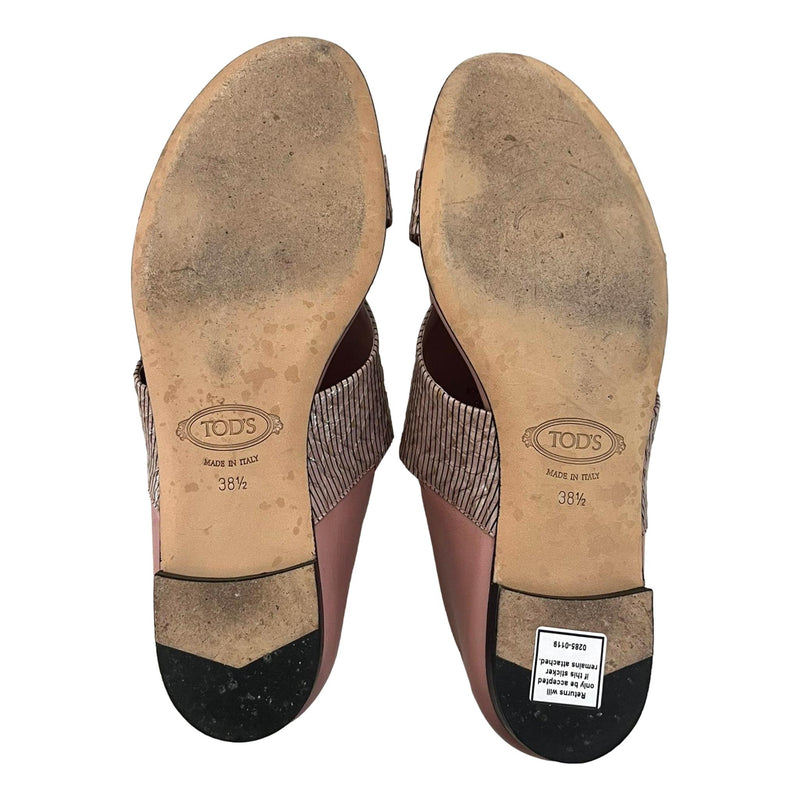 Tod's Snake Embossed Leather Sandals. Size 38.5