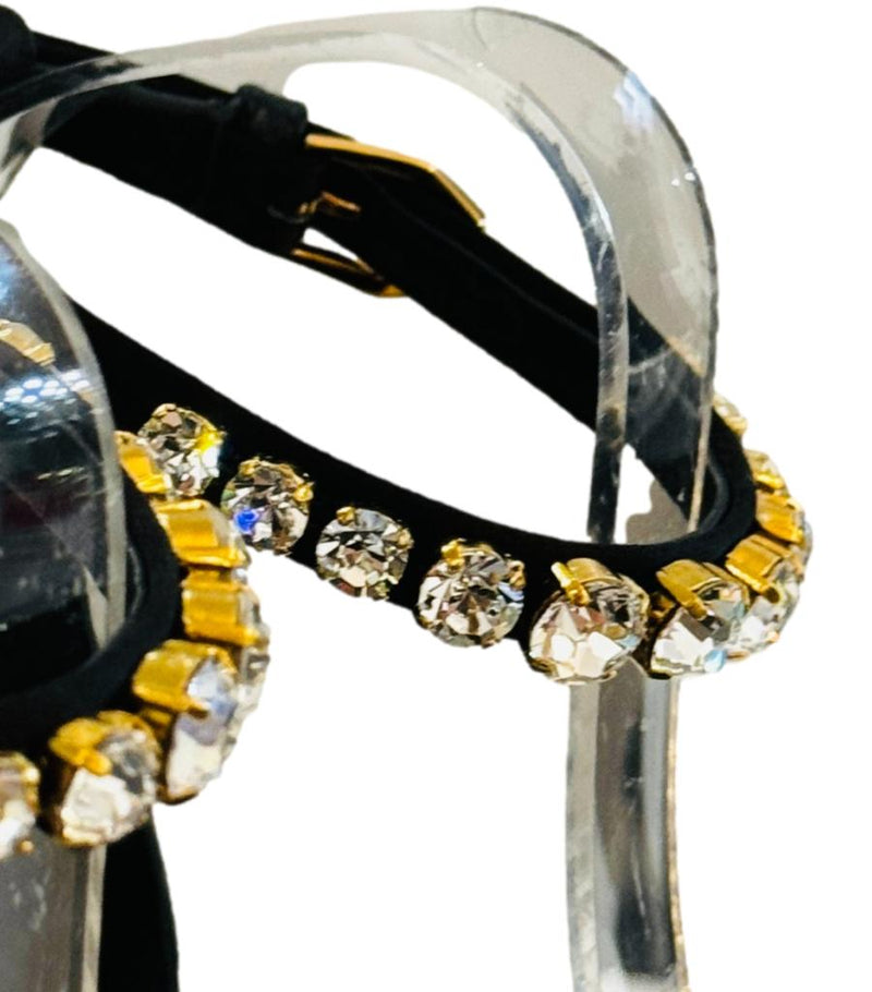 Versace Medusa Detail Satin Platform Sandals. Size 38