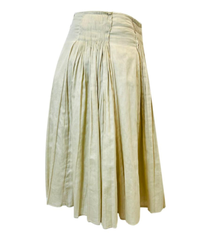 Prada Pleated Cotton Skirt. Size 38IT