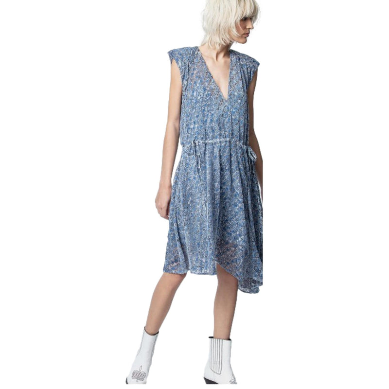 Zadig & Voltaire Rozane Velvet Printed Dress. Size XS