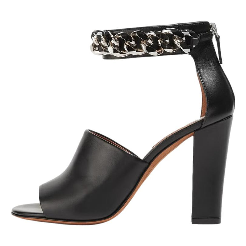 Givenchy Lambskin Sandals With A Chain Detail. Size 39.5