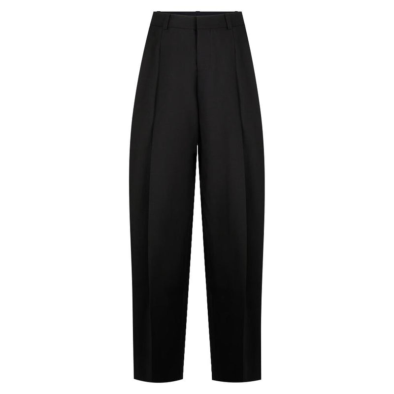 Jacquemus Wool & Silk Blend Wide-Leg Carrot Trousers. Size 44FR