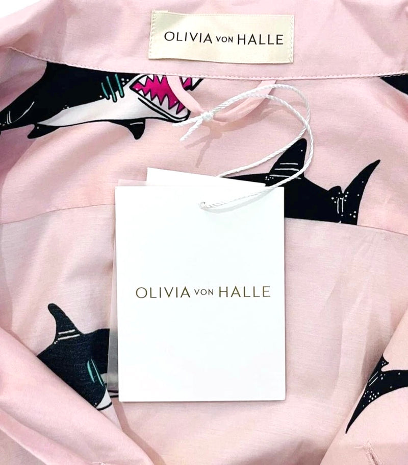 Olivia Von Halle Casablanca Shark Print Pyjamas. Size XS